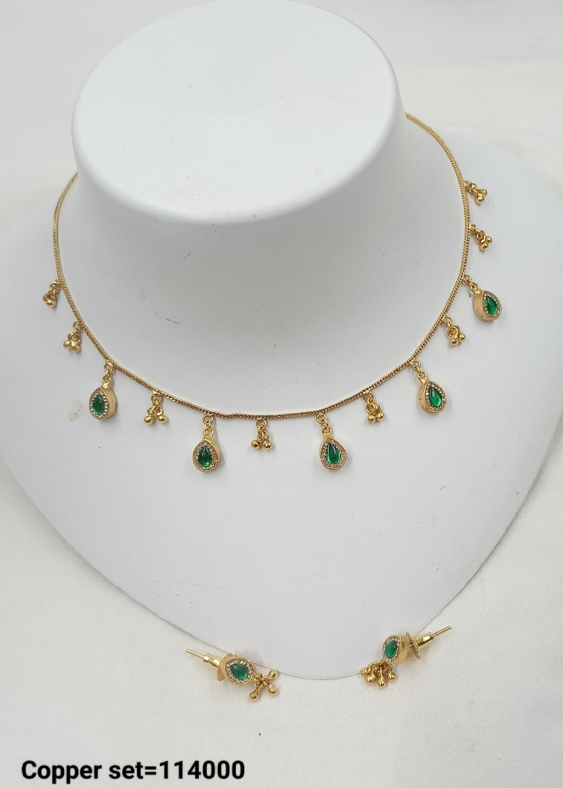 Trendy Necklace and Earrings Set with Gemstone Accents