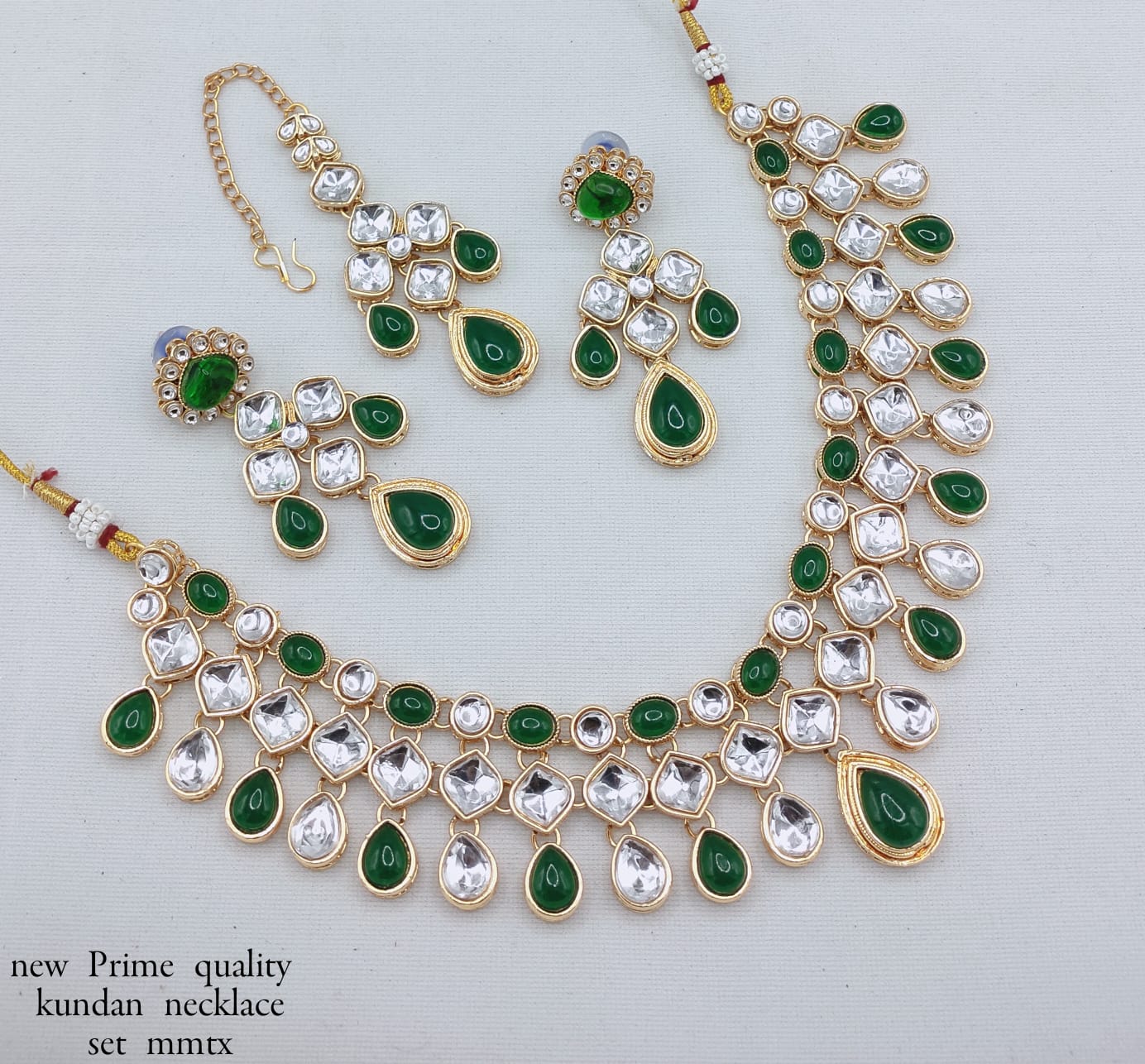 Premium CZ Necklace Set with Matching Earrings & Maang Tikka