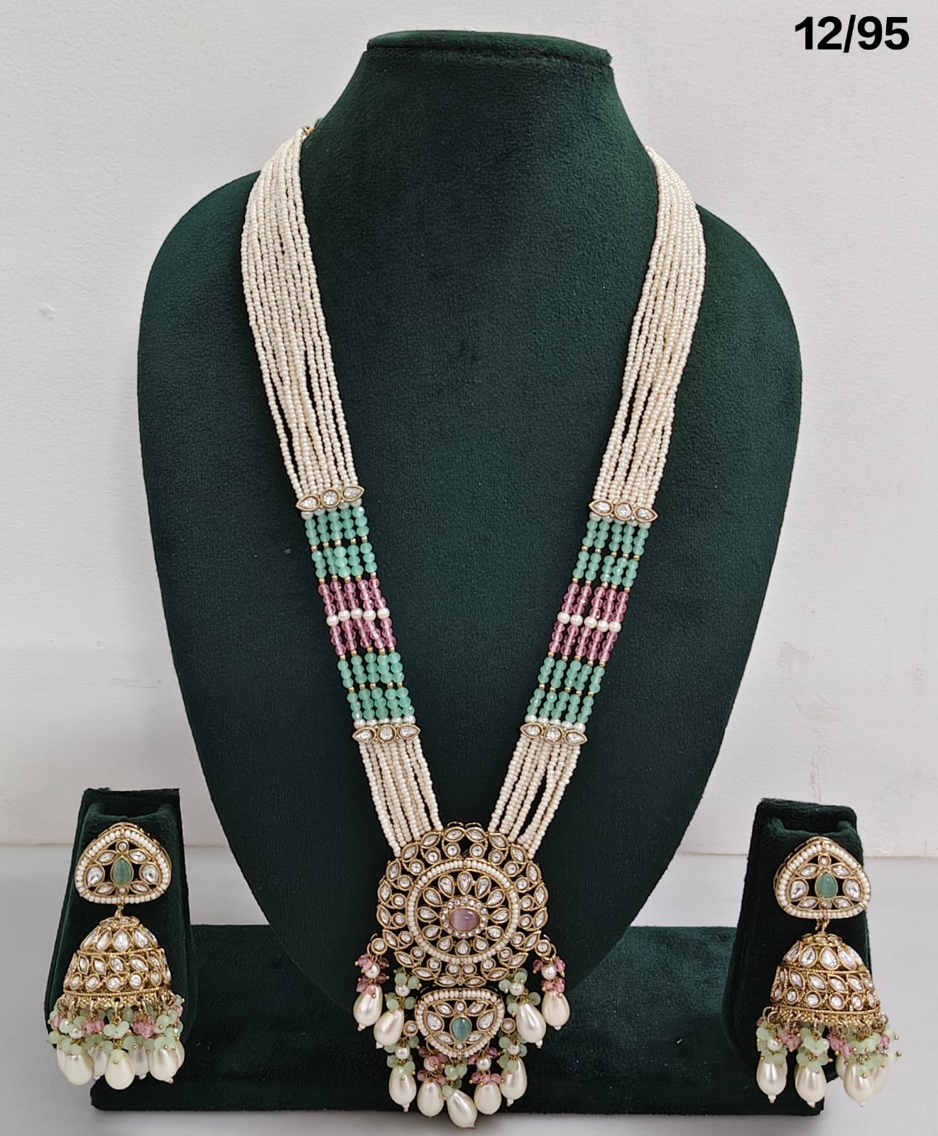 Majestic Grace Antique Gold Plated CZ Long Necklace Set – Lucentemarket