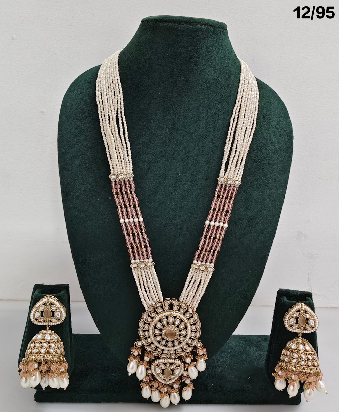 Majestic Grace Antique Gold Plated CZ Long Necklace Set – Lucentemarket
