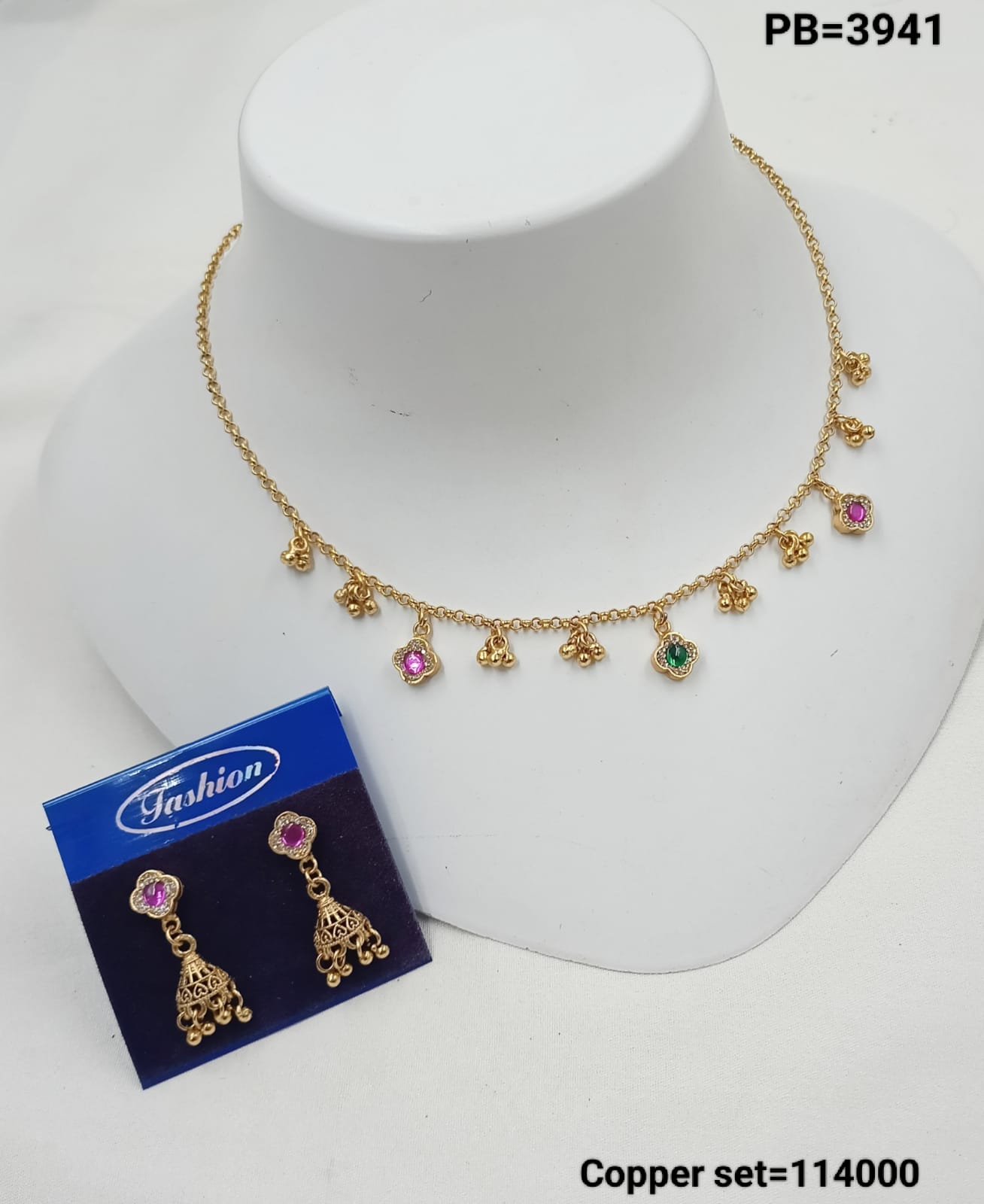 Elegant Gold-Plated Necklace & Earrings