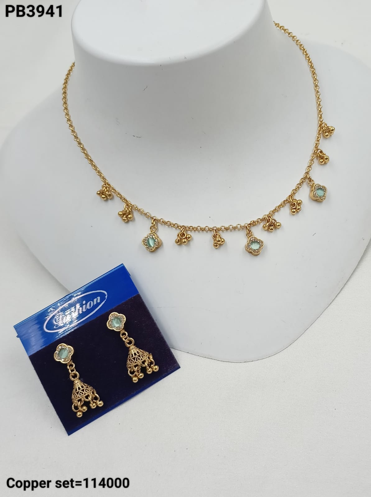 Elegant Gold-Plated Necklace & Earrings