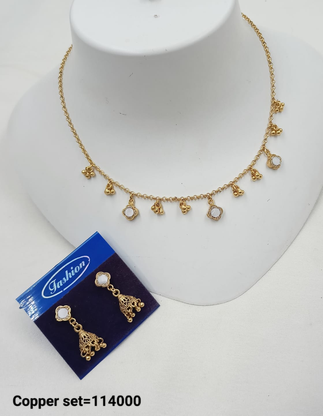 Elegant Gold-Plated Necklace & Earrings