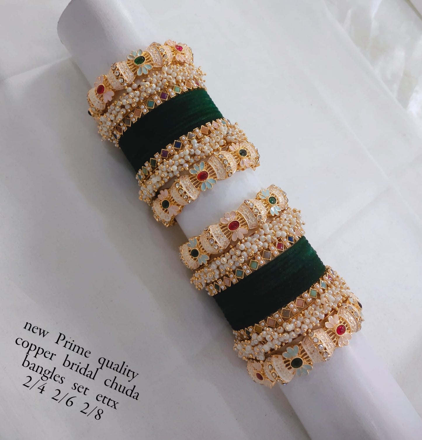 Gold Plated Velvet Bridal Chuda Set