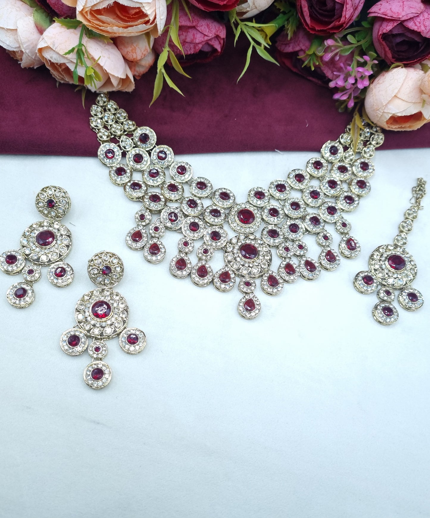 Shadow Stone Antique Gold Plated Jewellery Set