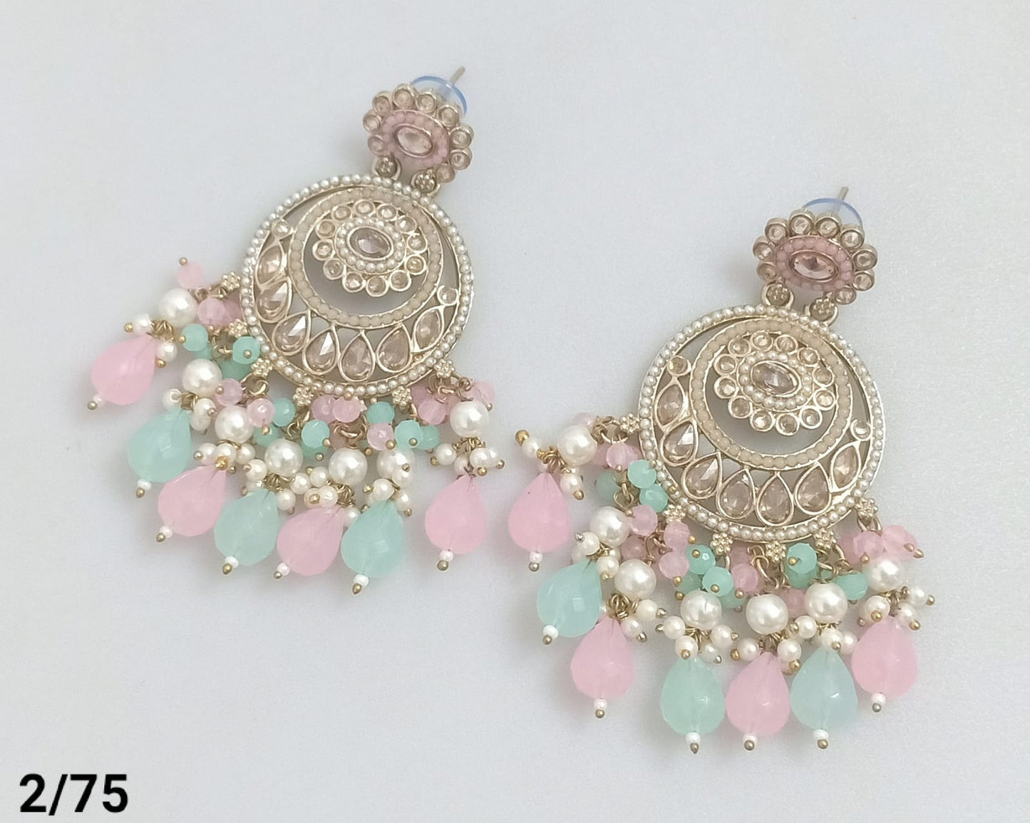 Elegant Circular Drop Earrings with Beaded Fringe Detailing