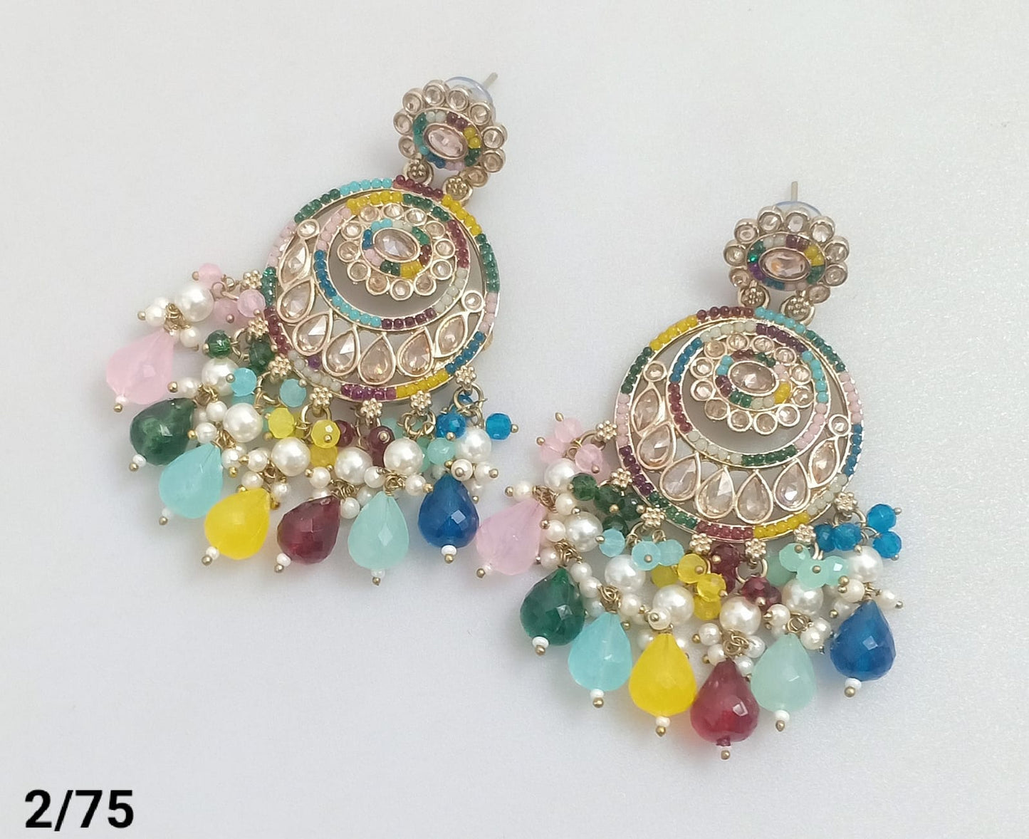 Elegant Circular Drop Earrings with Beaded Fringe Detailing