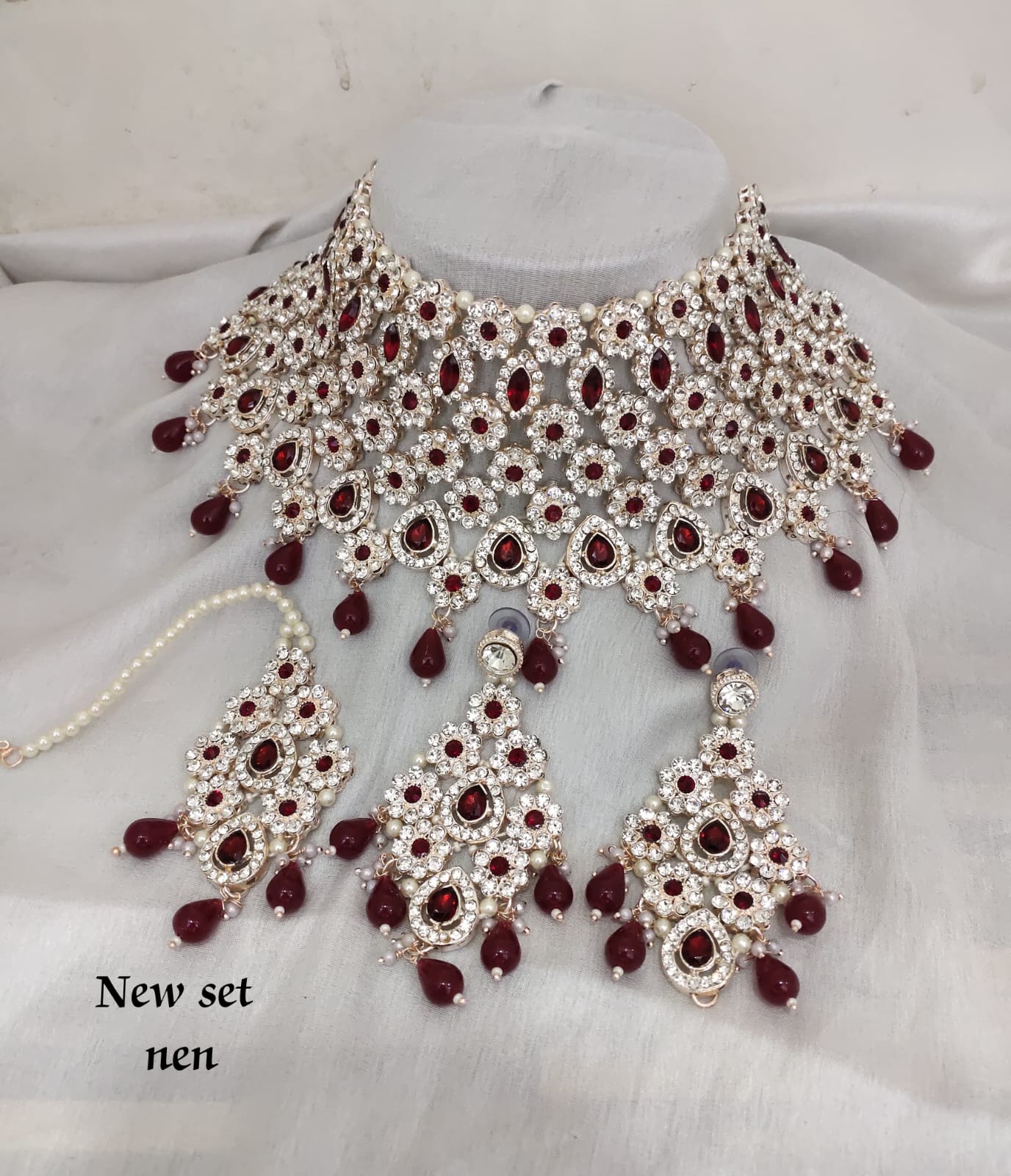 Fashion Gold Plated CZ Stone Choker Jewellery Set