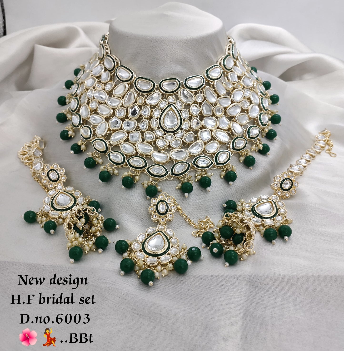 Choker Gold Plated Kundan Stone Jewellery Set