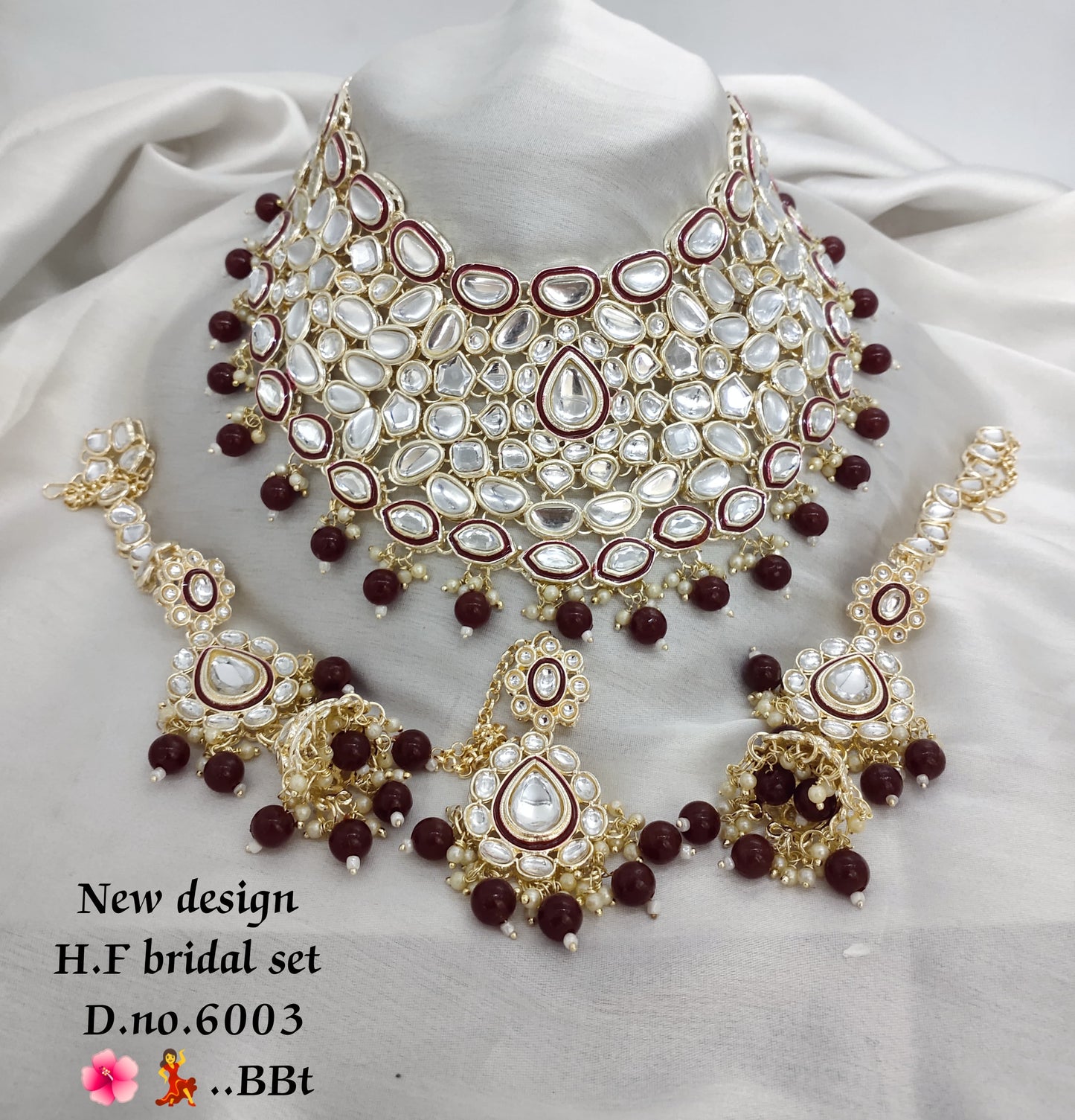 Choker Gold Plated Kundan Stone Jewellery Set