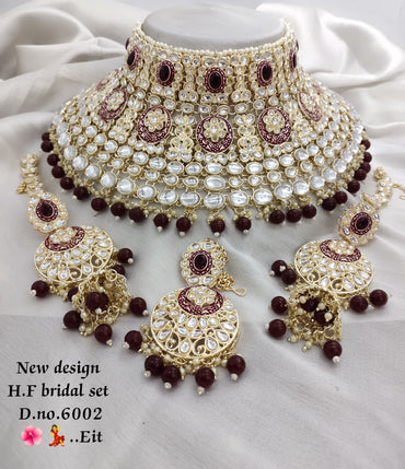 Gold Plated Kundan Stone Choker Jewellery Set