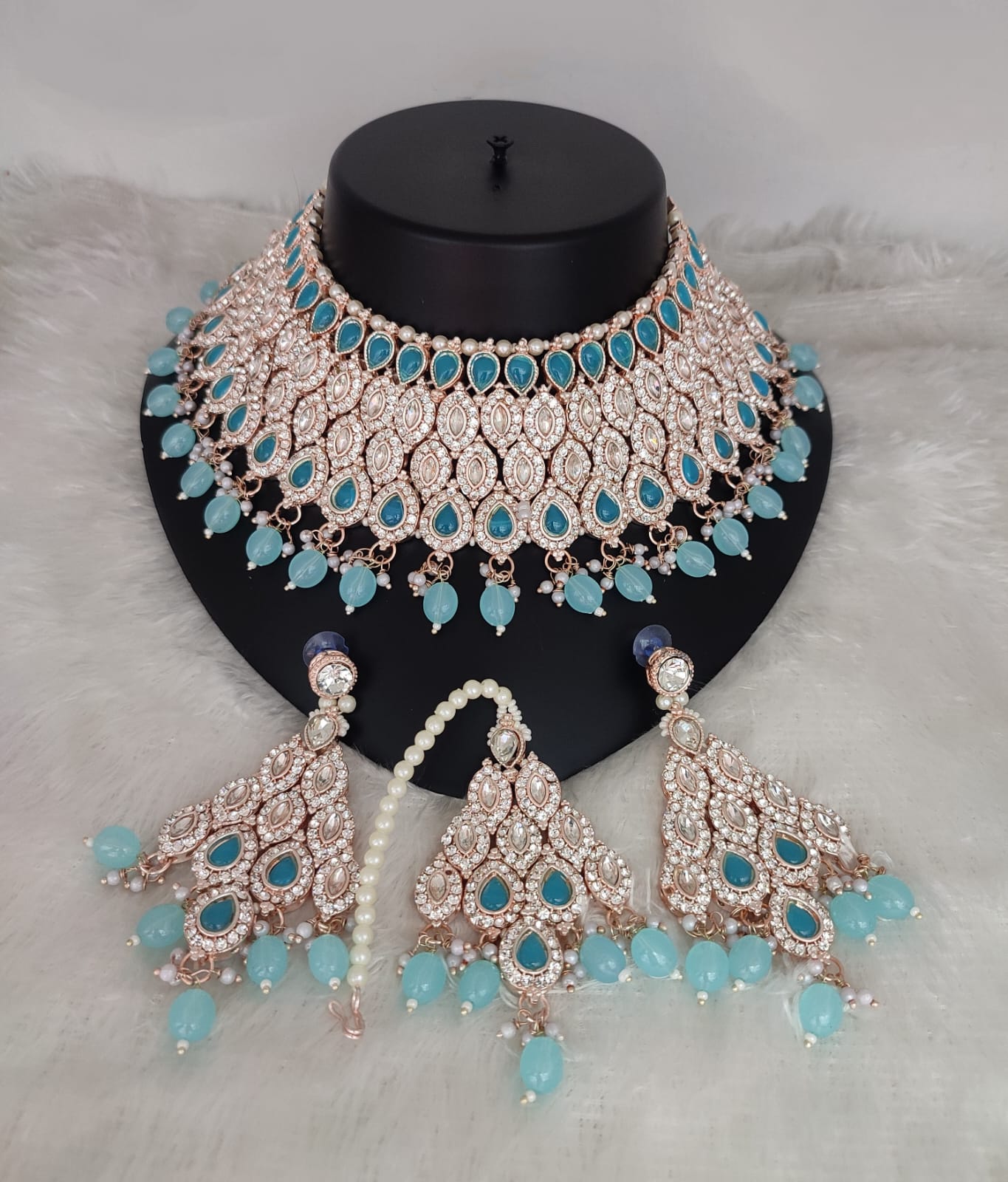 Choker Rose Gold Plated Jewellery Set