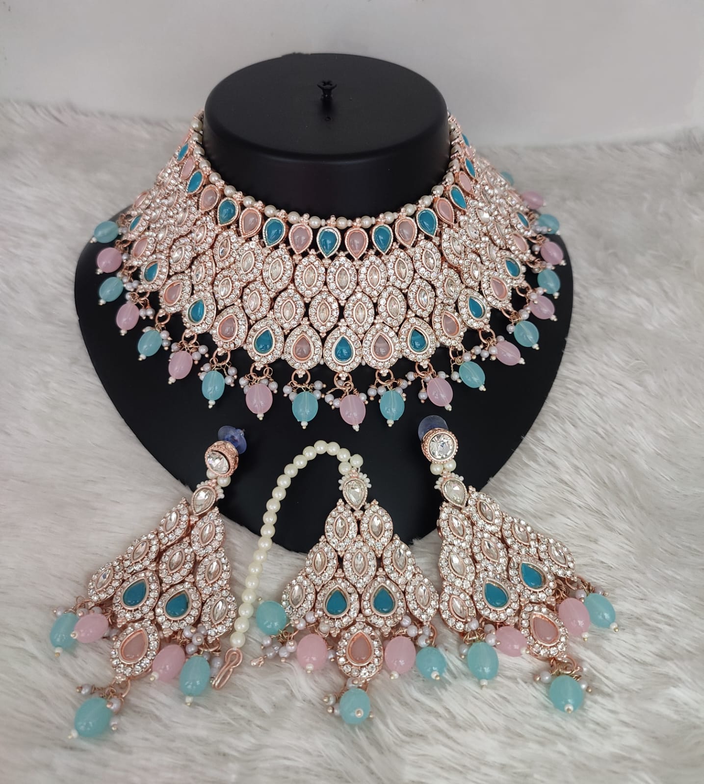 Choker Rose Gold Plated Jewellery Set