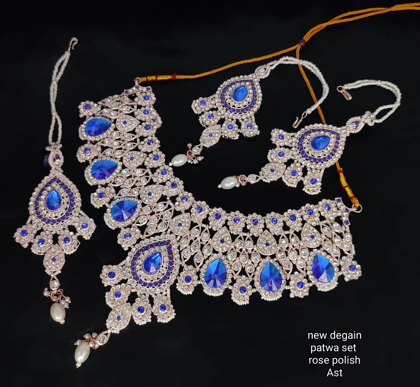 New CZ Stone Rose Gold Plated Choker Jewellery Set
