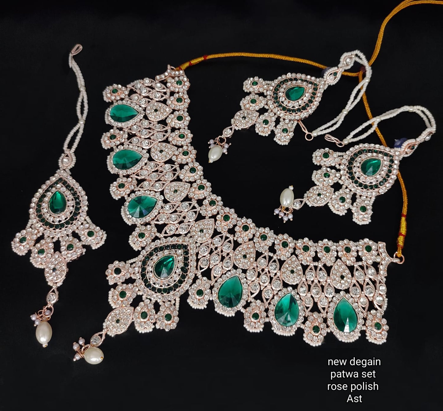 New CZ Stone Rose Gold Plated Choker Jewellery Set
