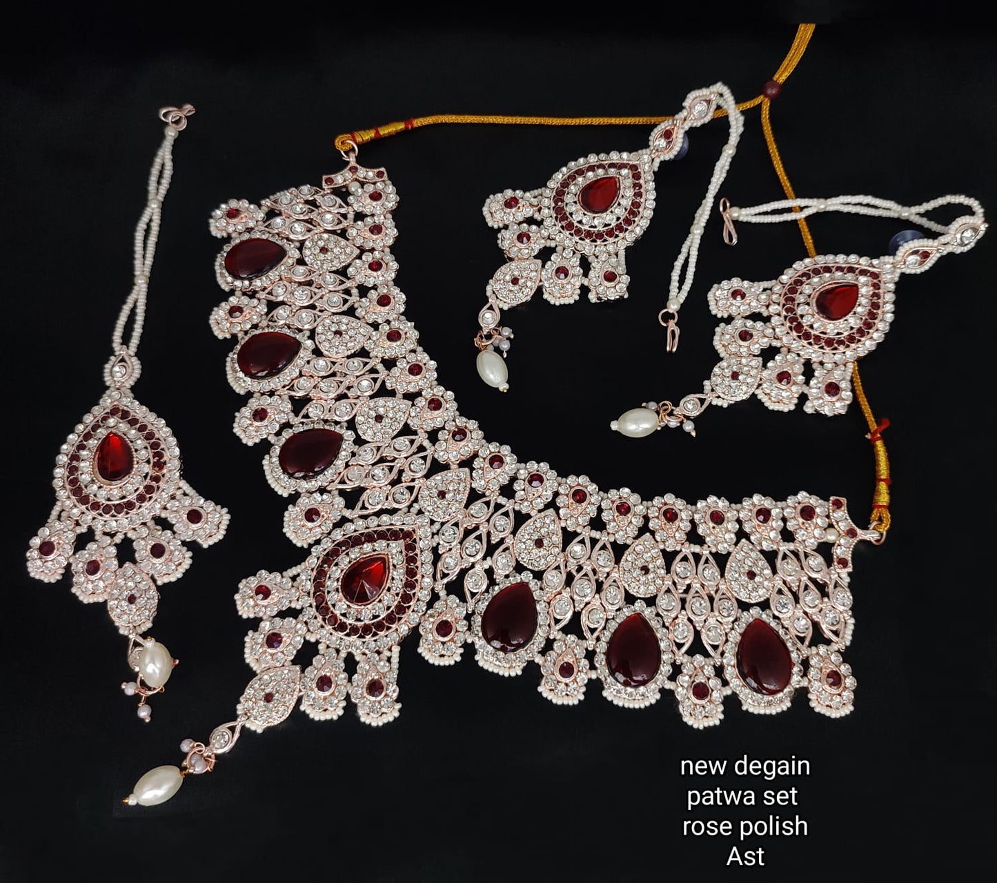 New CZ Stone Rose Gold Plated Choker Jewellery Set