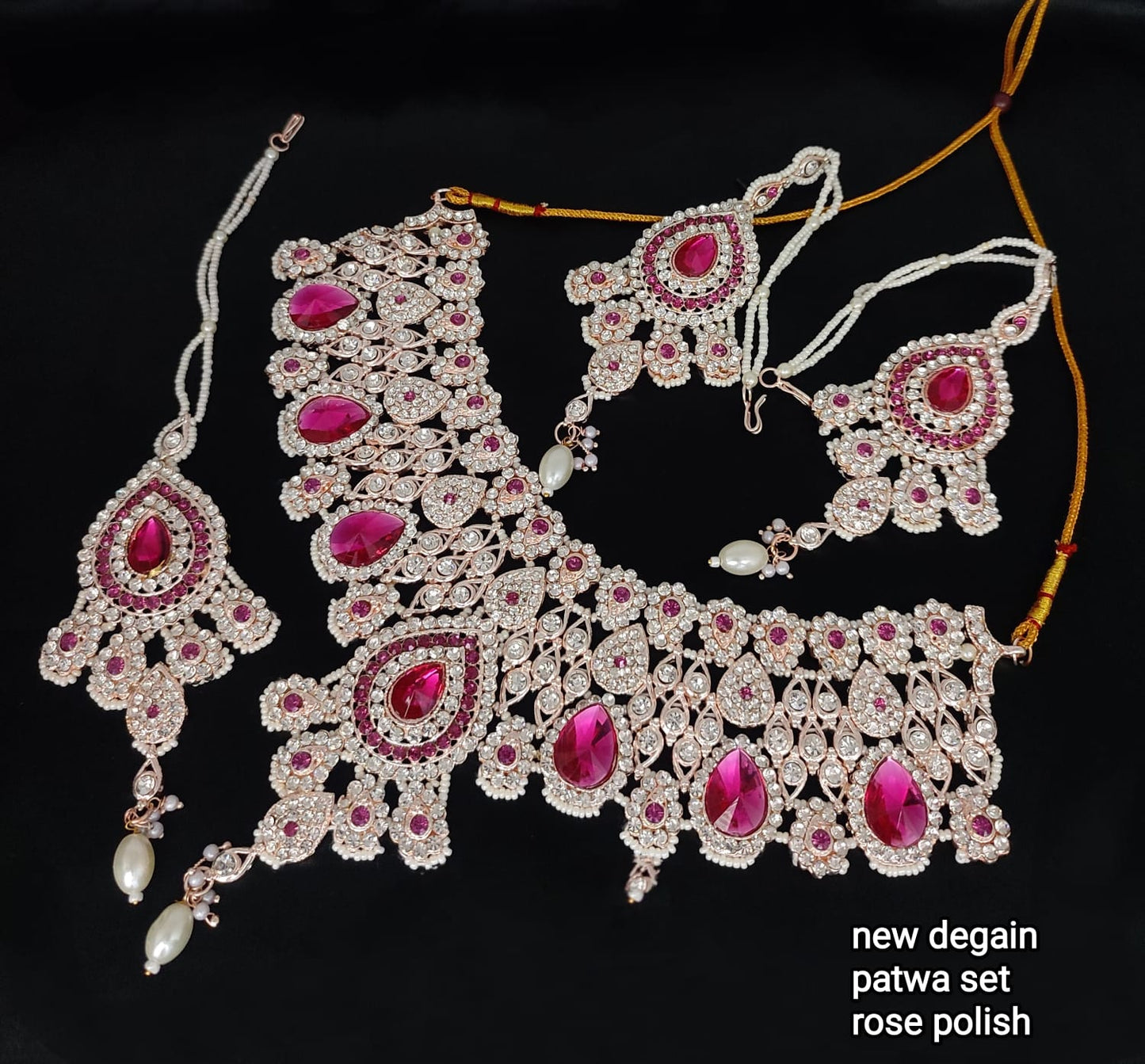 New CZ Stone Rose Gold Plated Choker Jewellery Set