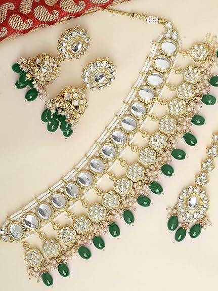Kundan Stone Gold Plated Choker Jewellery Set