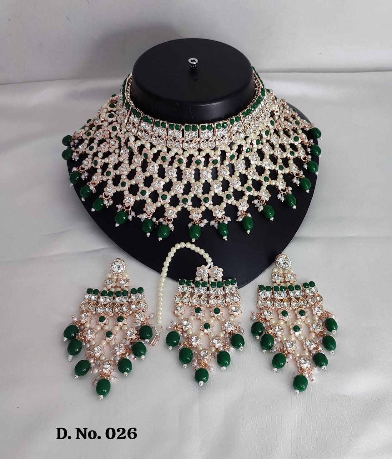 Rose Gold Plated CZ Stone Choker Jewellery Set