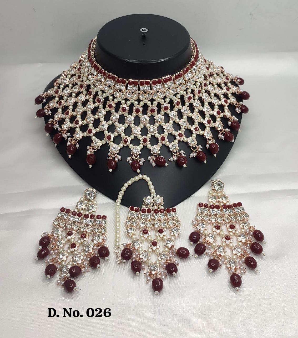 Rose Gold Plated CZ Stone Choker Jewellery Set