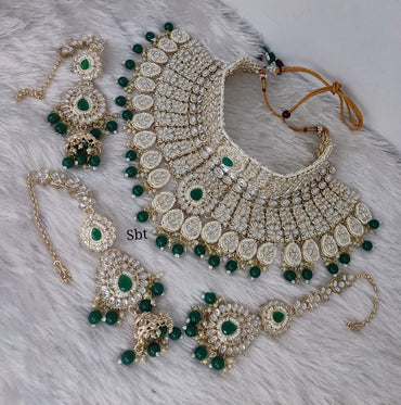 Choker Gold Plated Kundan Stone Jewellery Set