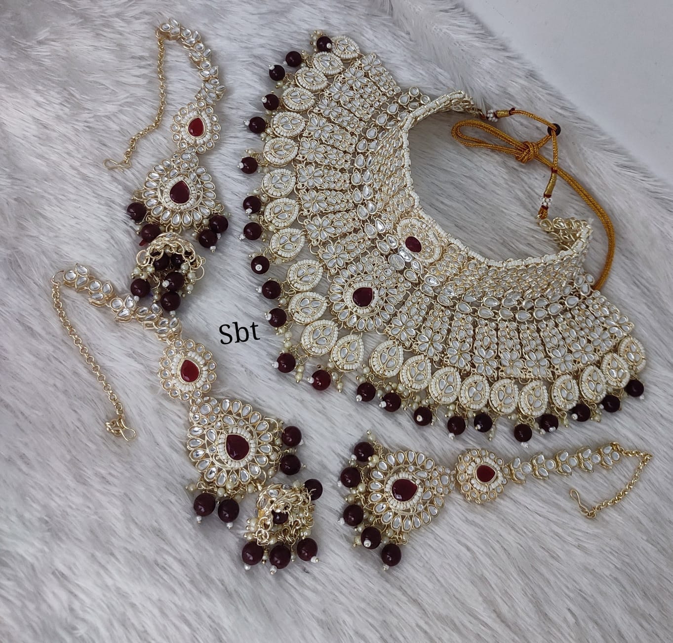 Choker Gold Plated Kundan Stone Jewellery Set