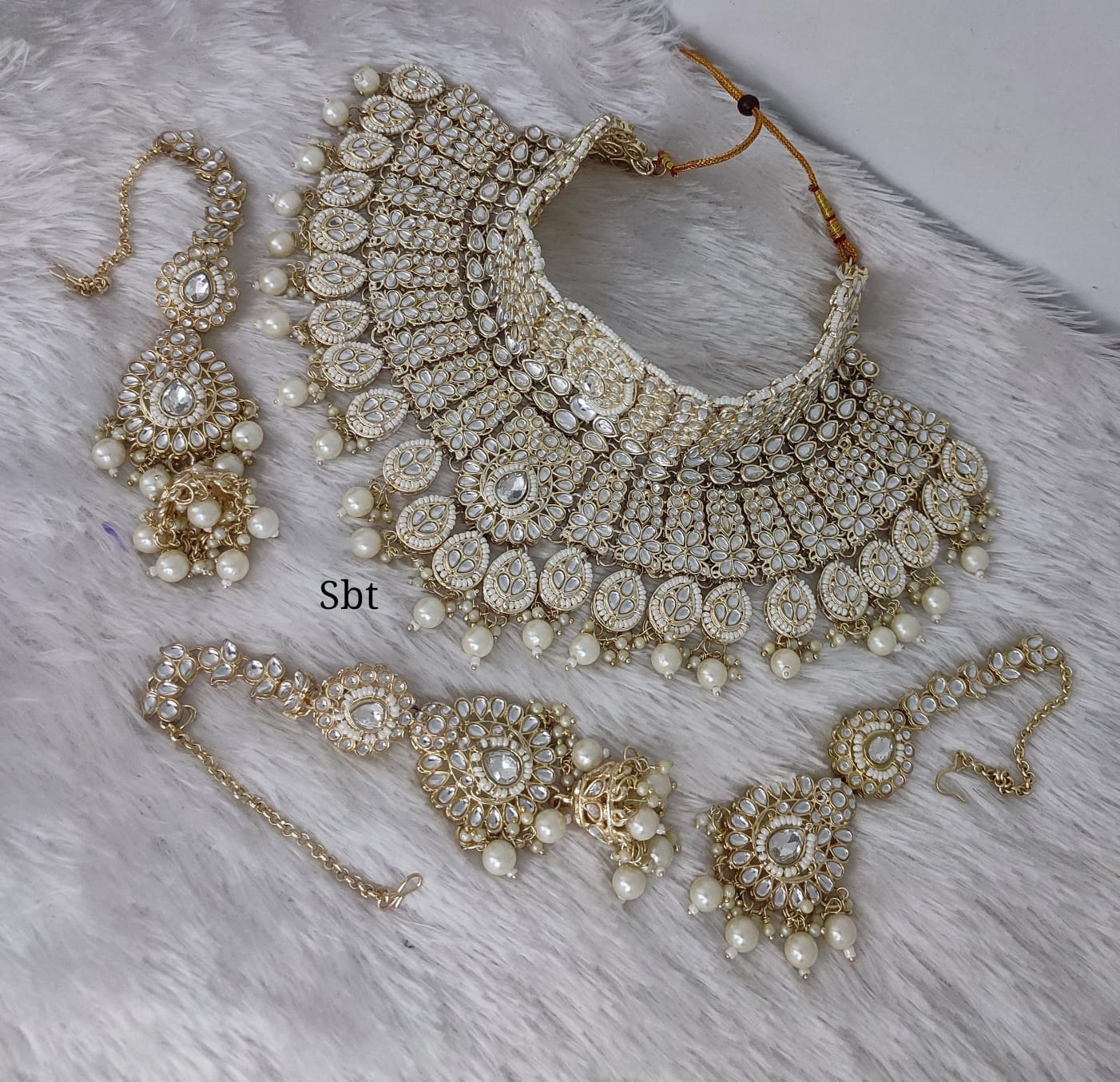 Choker Gold Plated Kundan Stone Jewellery Set