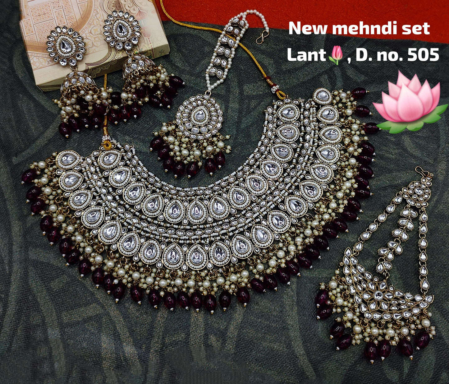 Antique Gold Plated Choker Jewellery Set