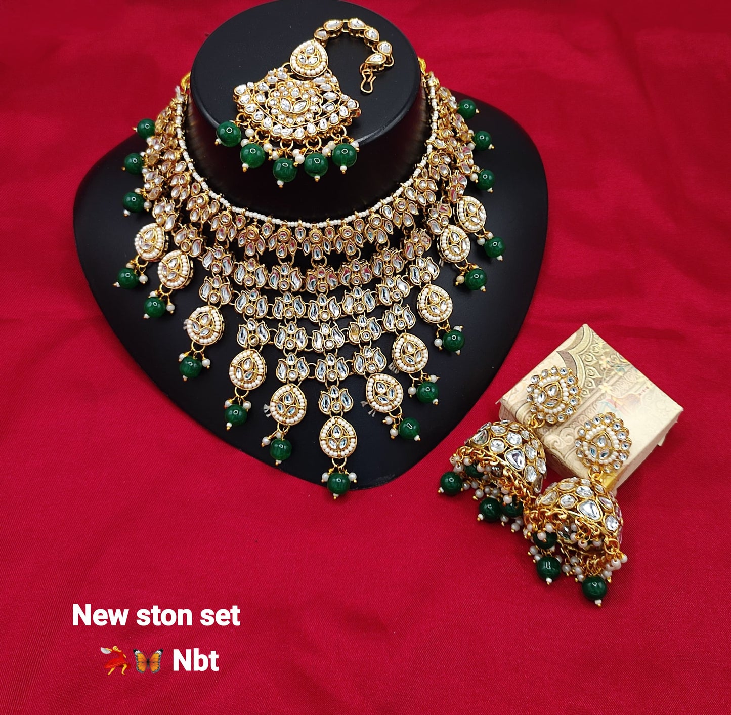 CZ Stone Gold Plated Choker Jewellery Set