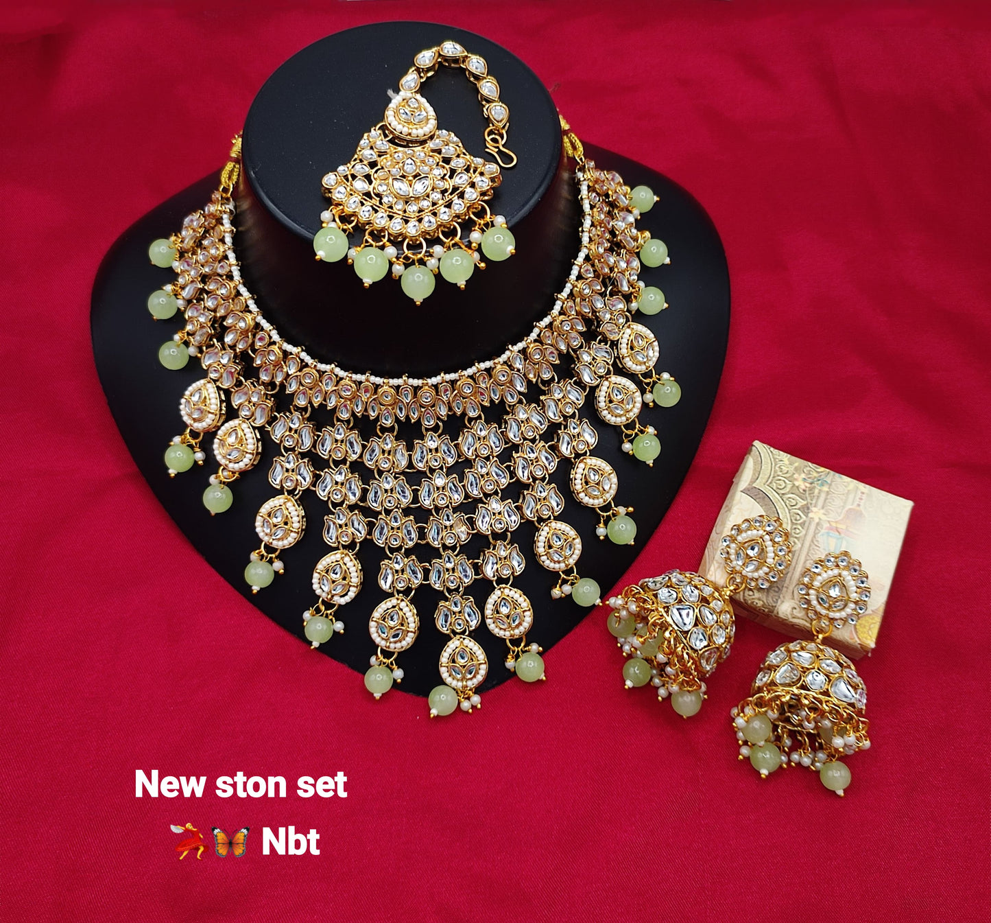 CZ Stone Gold Plated Choker Jewellery Set