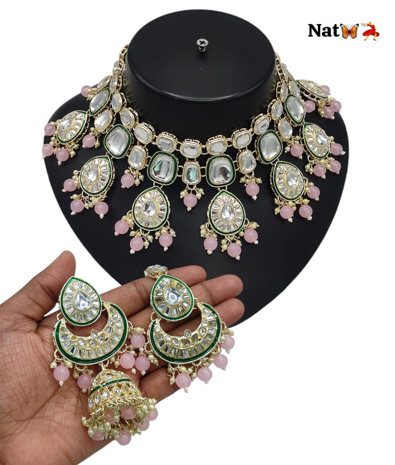 Kundan Stone Gold Plated Choker Jewellery Set
