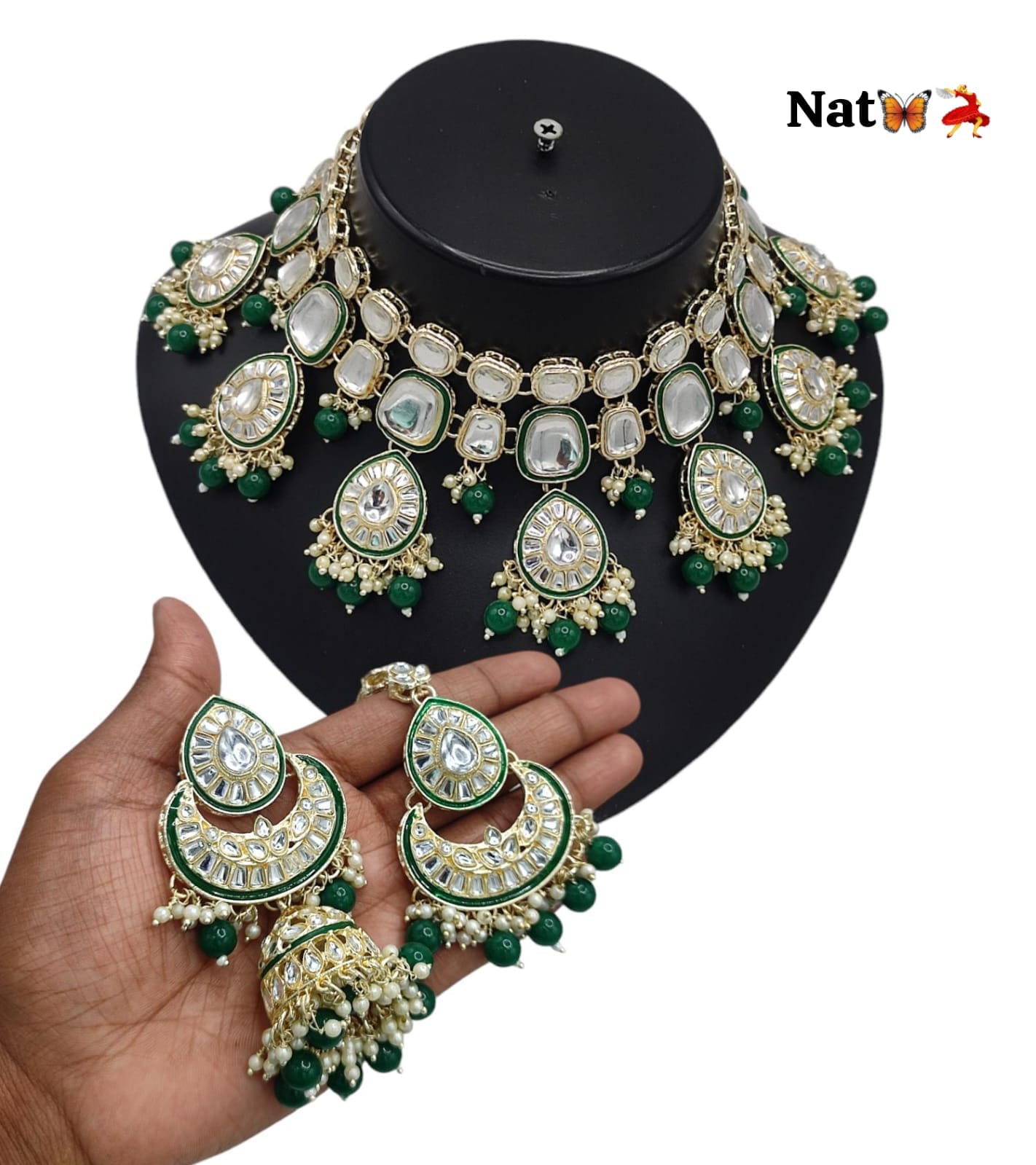 Kundan Stone Gold Plated Choker Jewellery Set