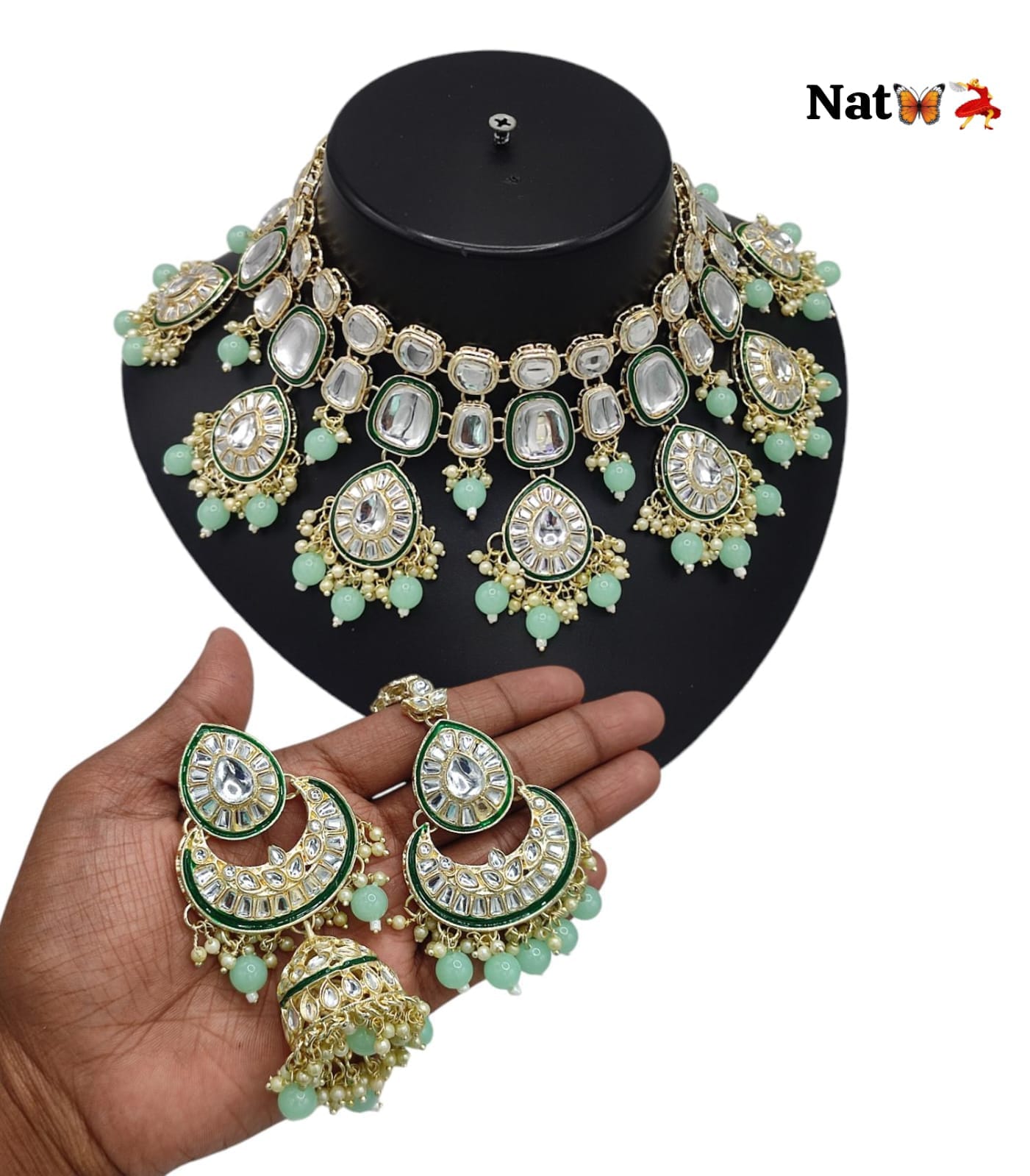 Kundan Stone Gold Plated Choker Jewellery Set