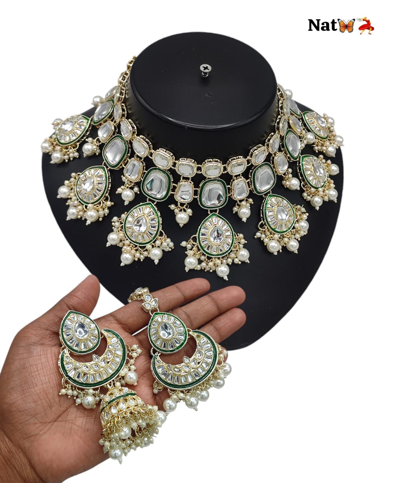 Kundan Stone Gold Plated Choker Jewellery Set