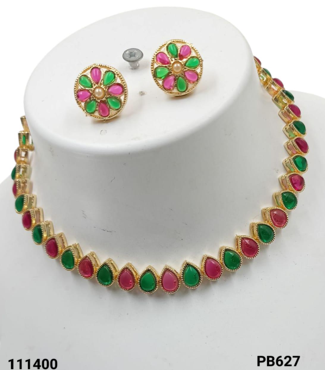 Gold Plated Fancy Choker Necklace Set