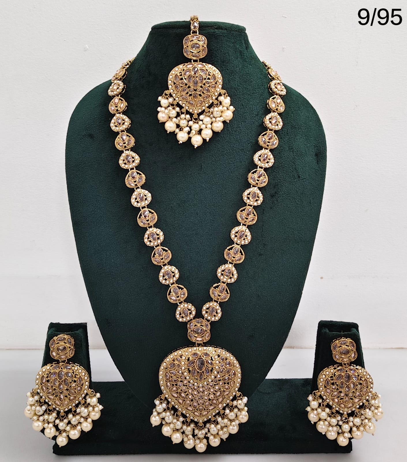 Necklace Set with Earrings & Maang Tikka – Traditional Long Set for Wedding & Festive Wear
