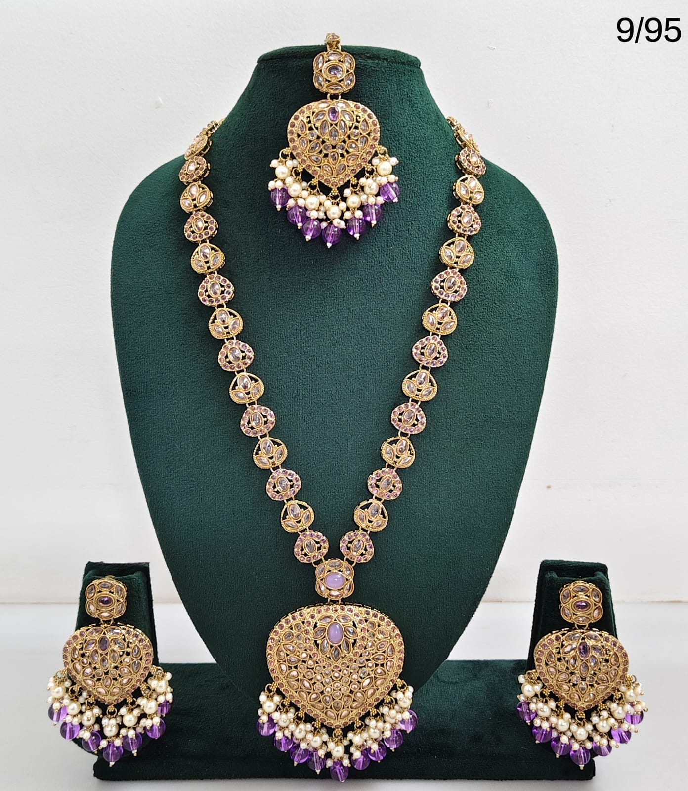 Necklace Set with Earrings & Maang Tikka – Traditional Long Set for Wedding & Festive Wear
