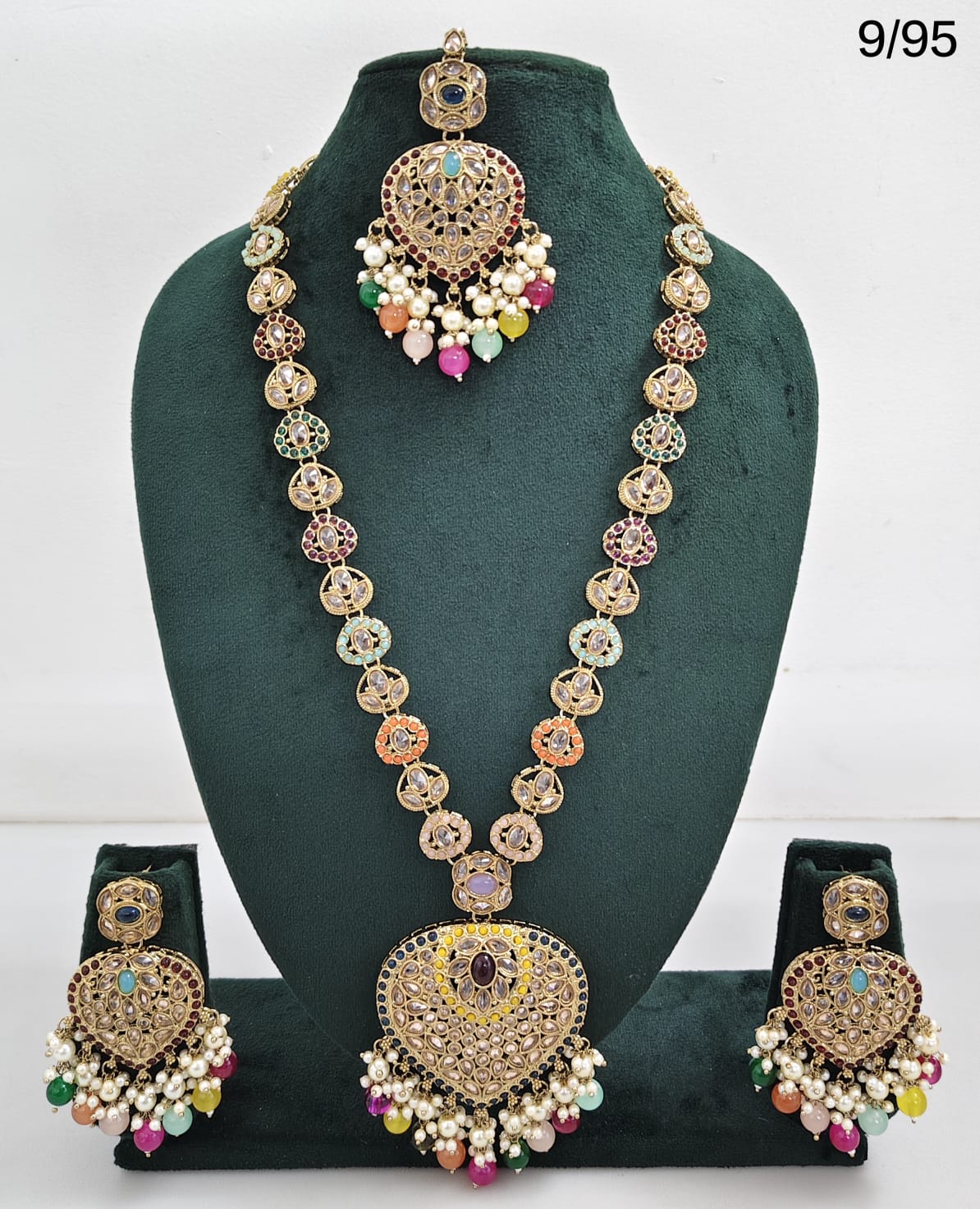 Necklace Set with Earrings & Maang Tikka – Traditional Long Set for Wedding & Festive Wear