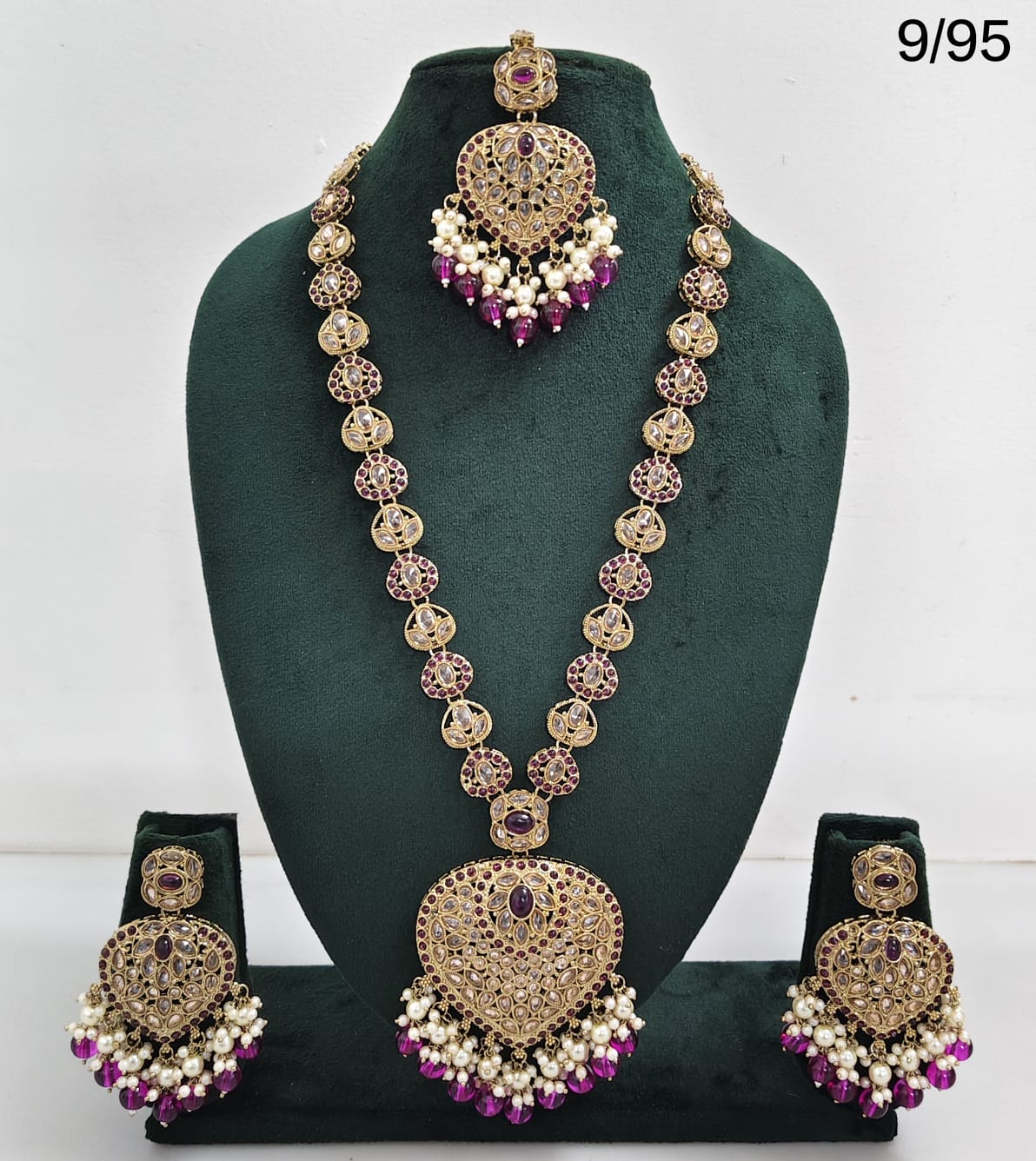 Necklace Set with Earrings & Maang Tikka – Traditional Long Set for Wedding & Festive Wear