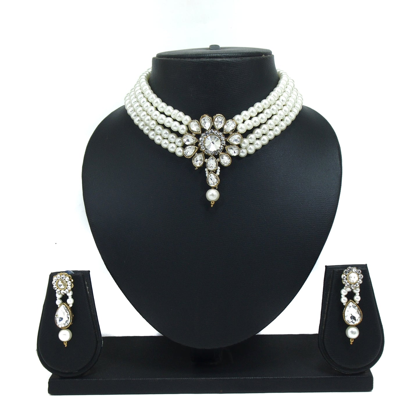 Gold Plated CZ Stone Choker Jewellery Set