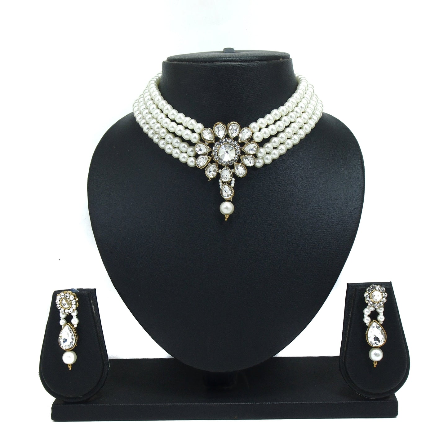 Gold Plated CZ Stone Choker Jewellery Set