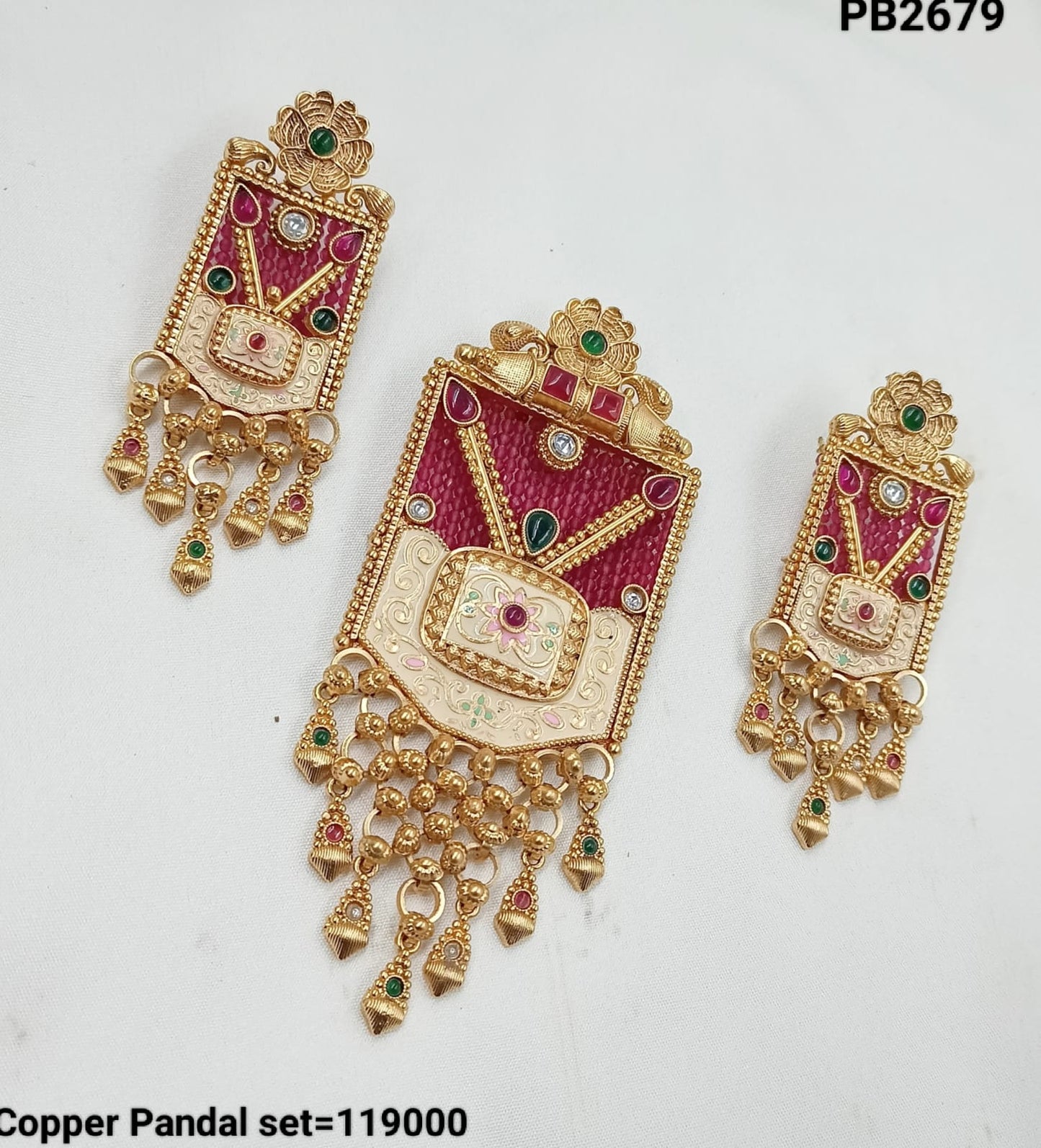 Regal Rectangle Traditional Copper Pendant Set