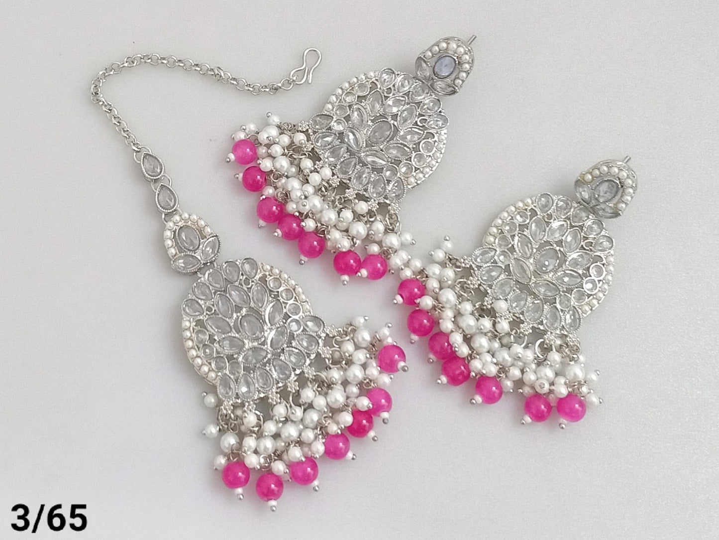 Silver Plated Earring Mangtika Set