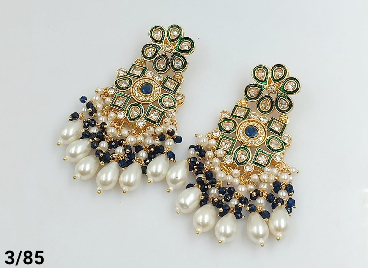 Gold Plated Kundan Stone Earring