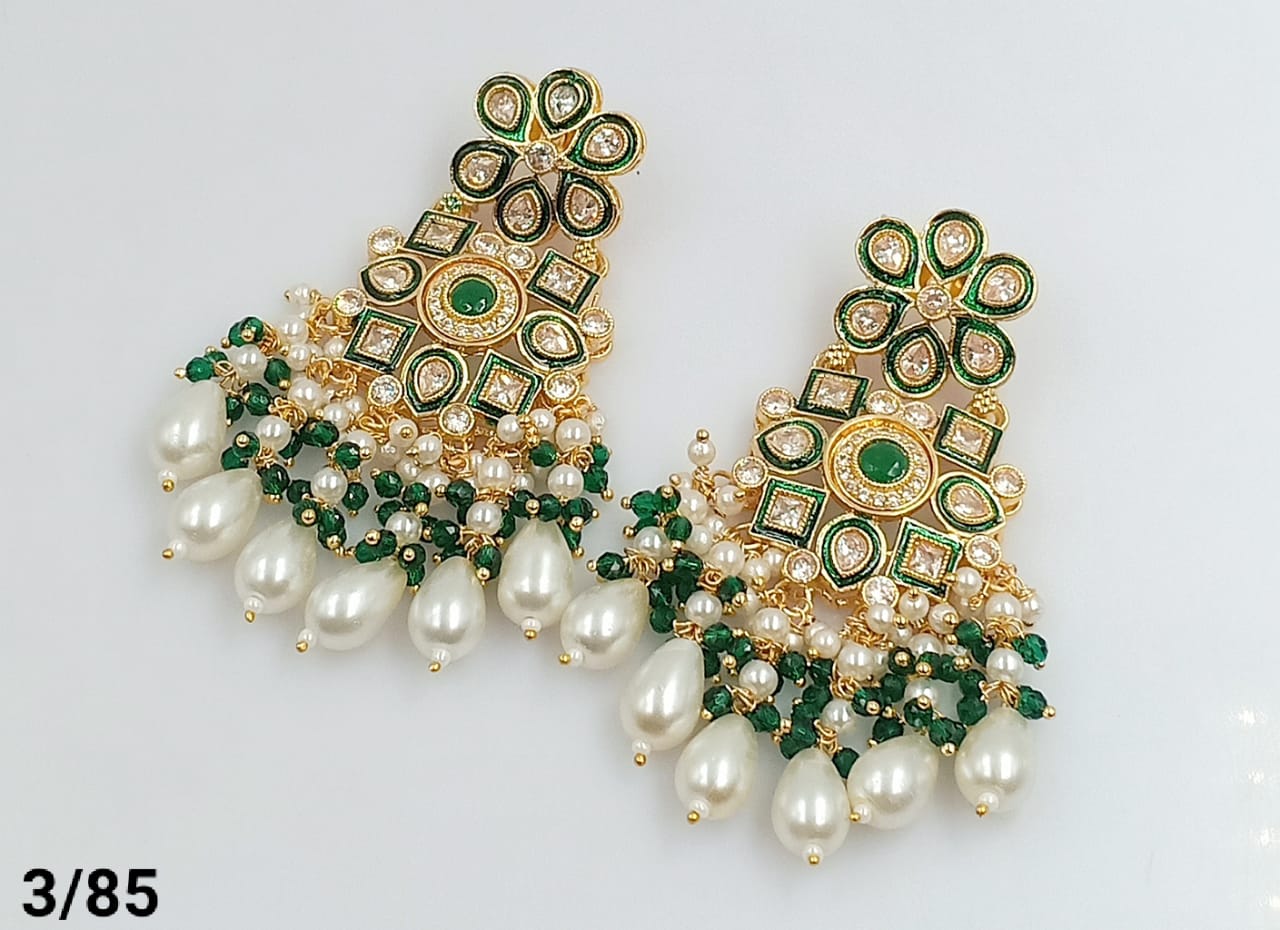 Gold Plated Kundan Stone Earring
