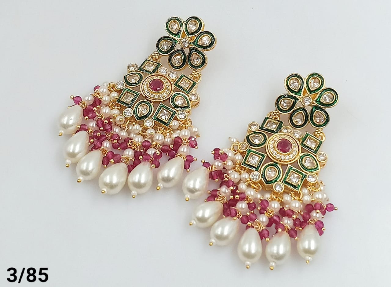 Gold Plated Kundan Stone Earring