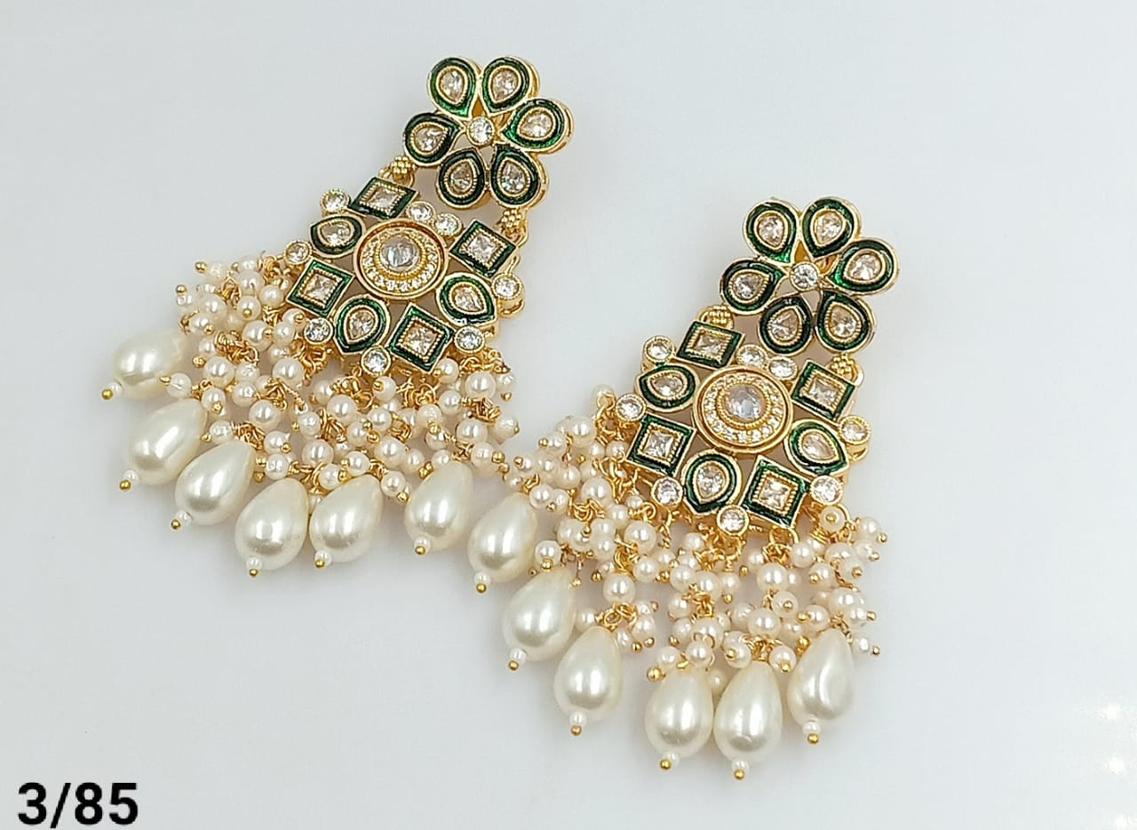 Gold Plated Kundan Stone Earring