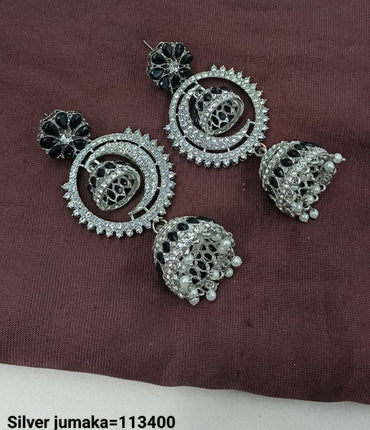 Traditional CZ Jhumka Earrings with Floral Stud Design – Lucentemarket