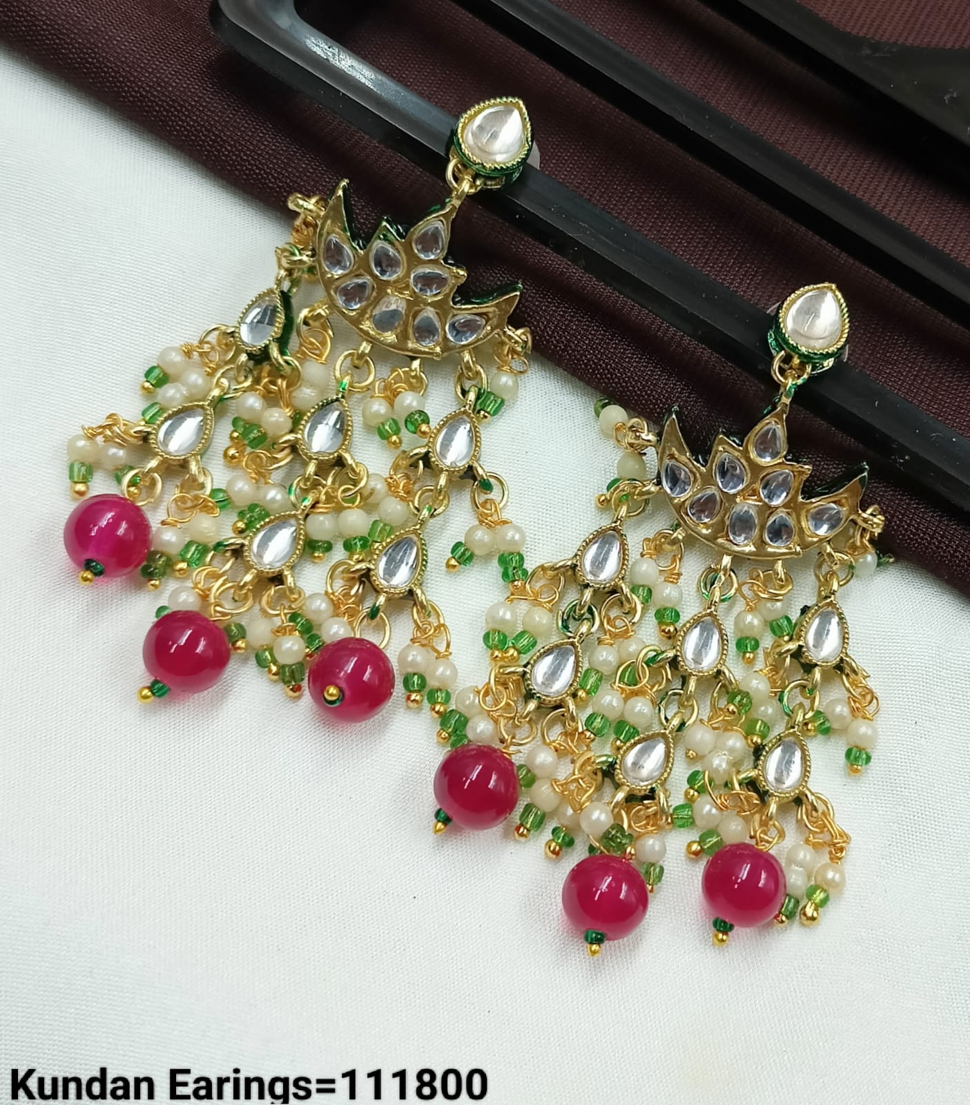 Elegant CZ Pearl Drop Earrings with Green Bead Accents – Lucentemarket