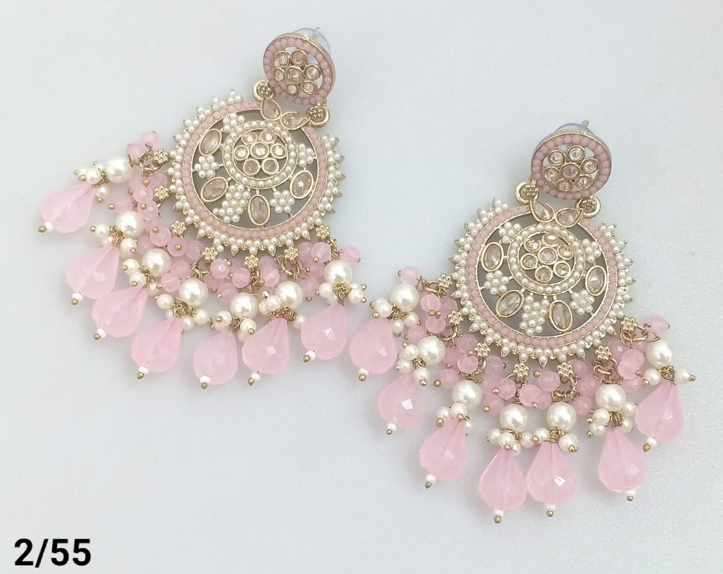 Statement Bridal Earrings – Kundan-Style Design with Layered Drops